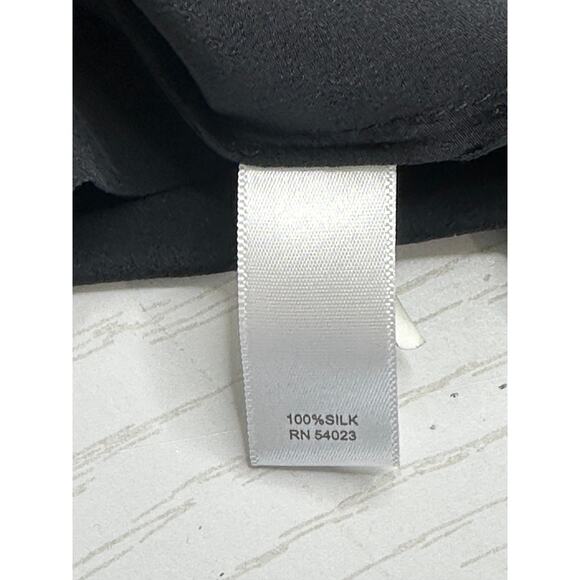 Banana Republic Trina Turk Silk Pleated Tie Front Tank Top Black Vacay Summer XS - Picture 4 of 8